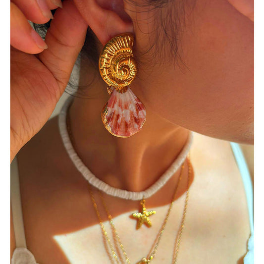 Pink Shell Earrings