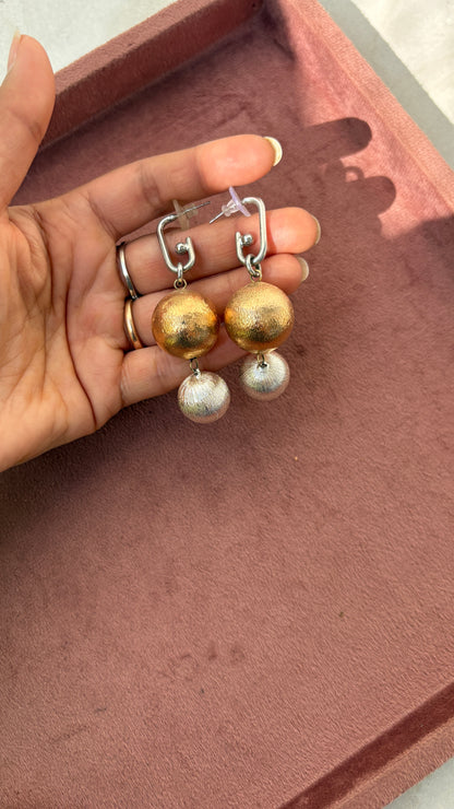 Dual Color Ball Earrings