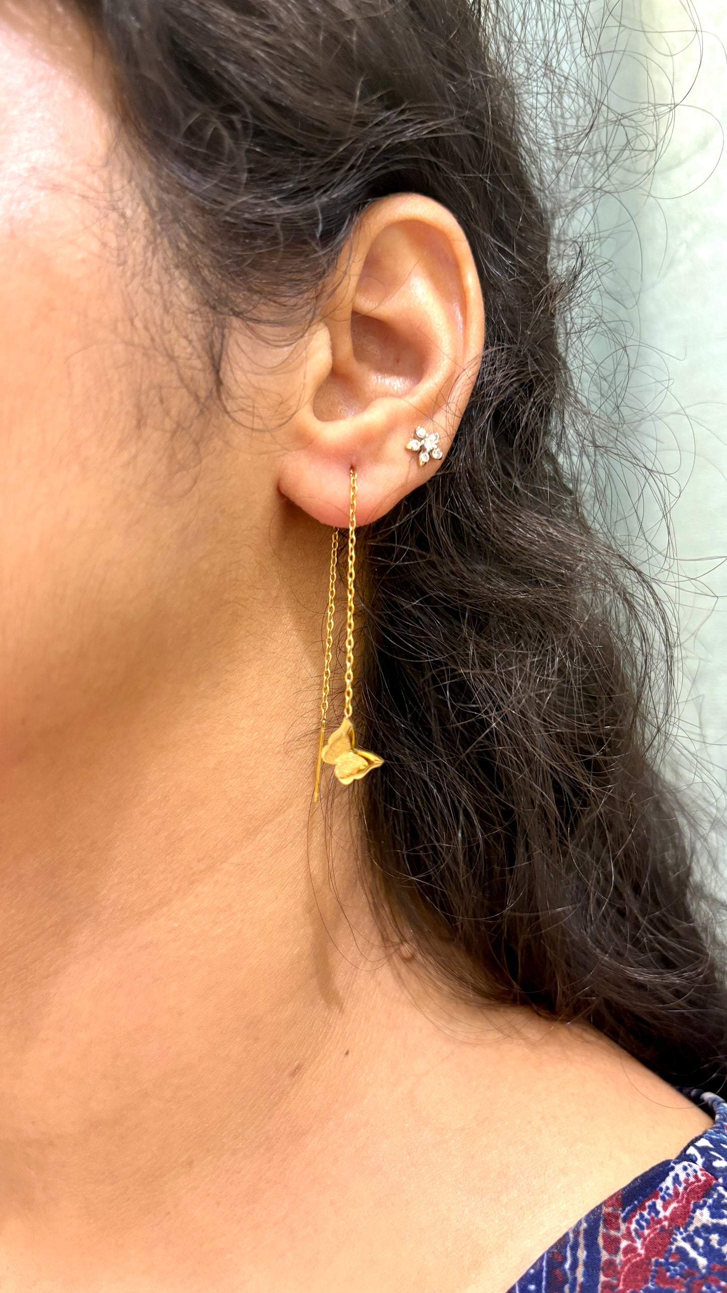 Butterfly Thread Needle Sui Dhaga Earrings
