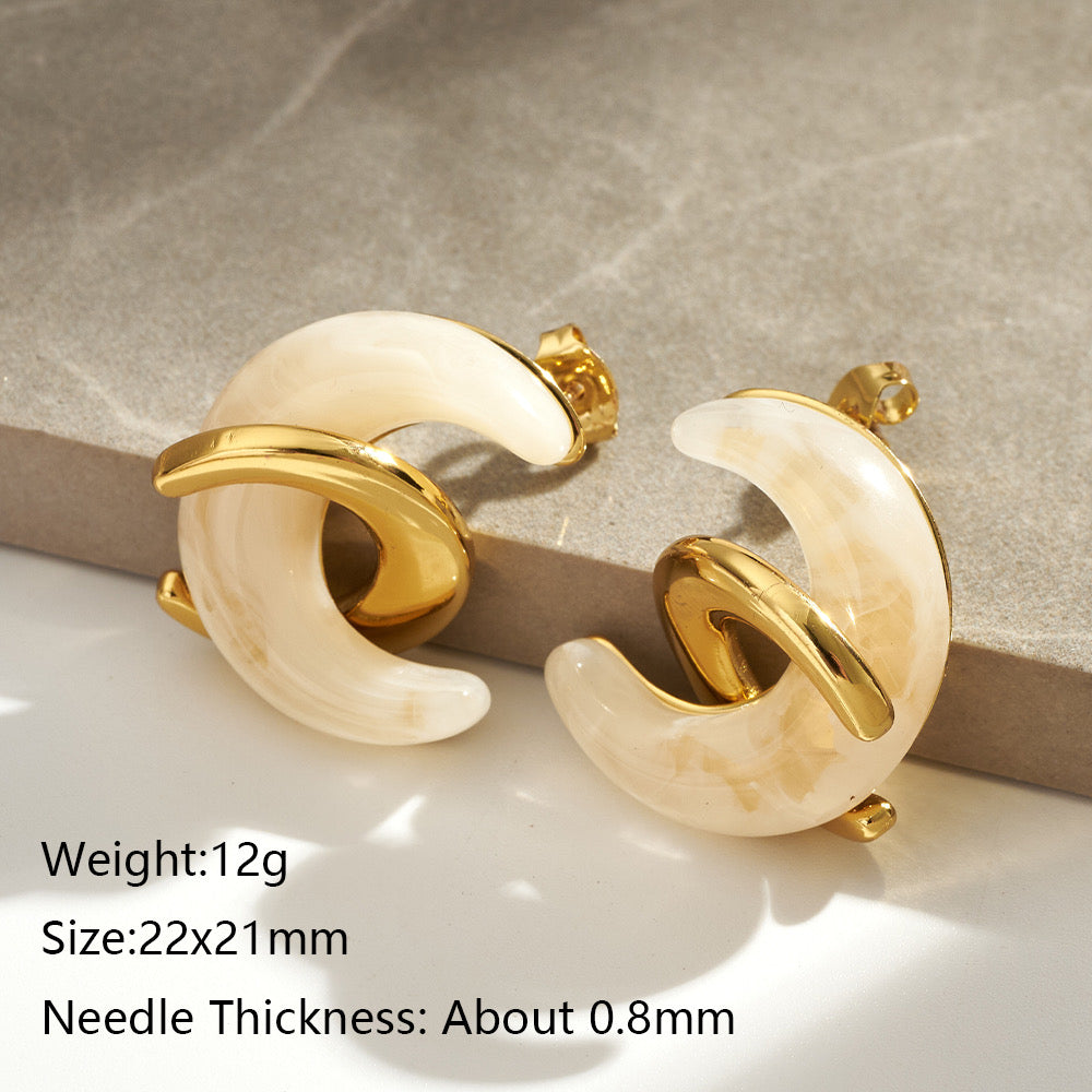 C shaped resin earrings