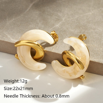 C shaped resin earrings