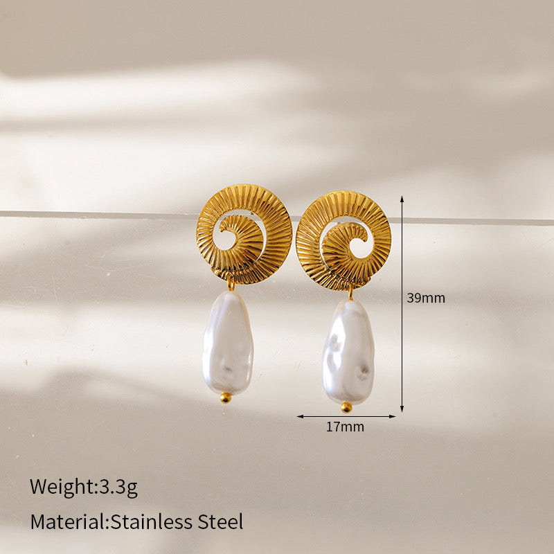 Spiral Pearl Earrings
