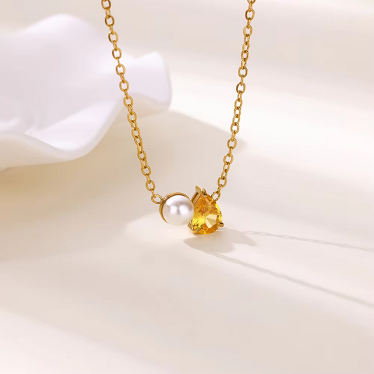Yellow Drop Pearl Neckchain