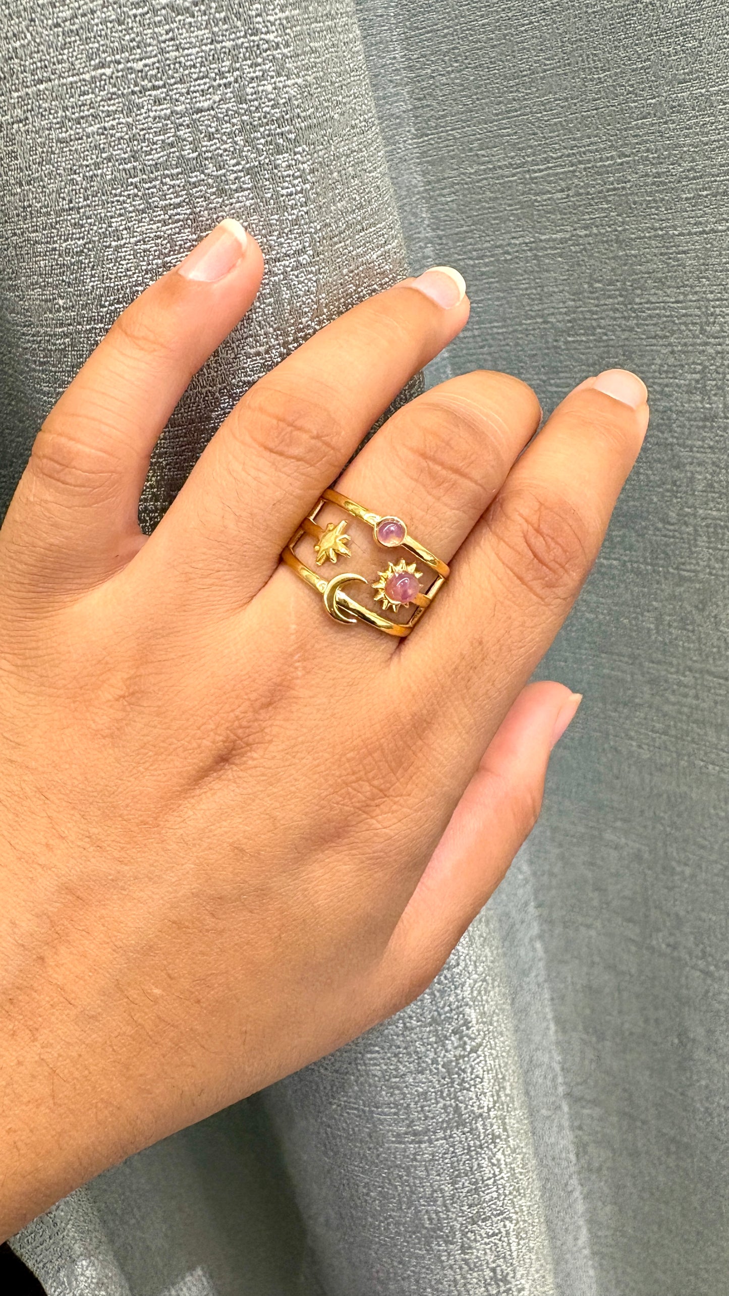 Moon and Sun Adjustable Ring