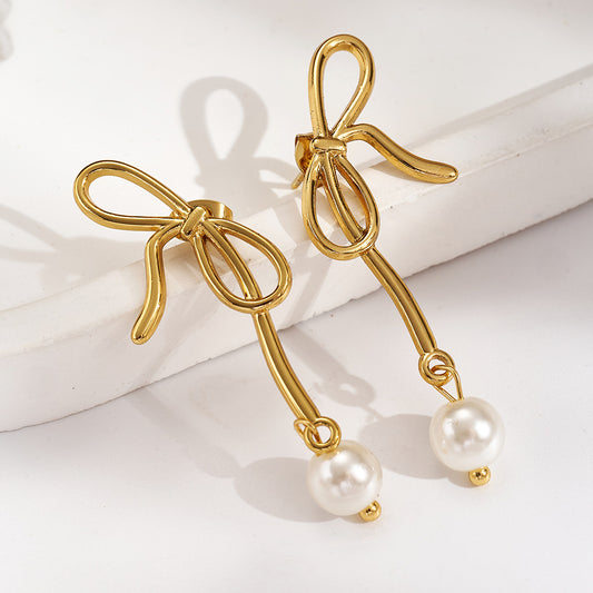 Pearl bow knot dangler