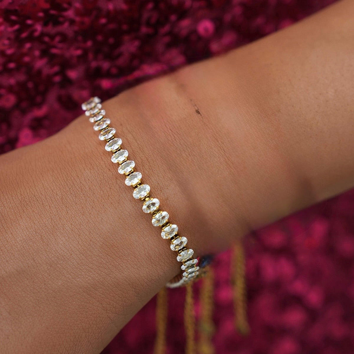 Oval shaped tennis bracelet