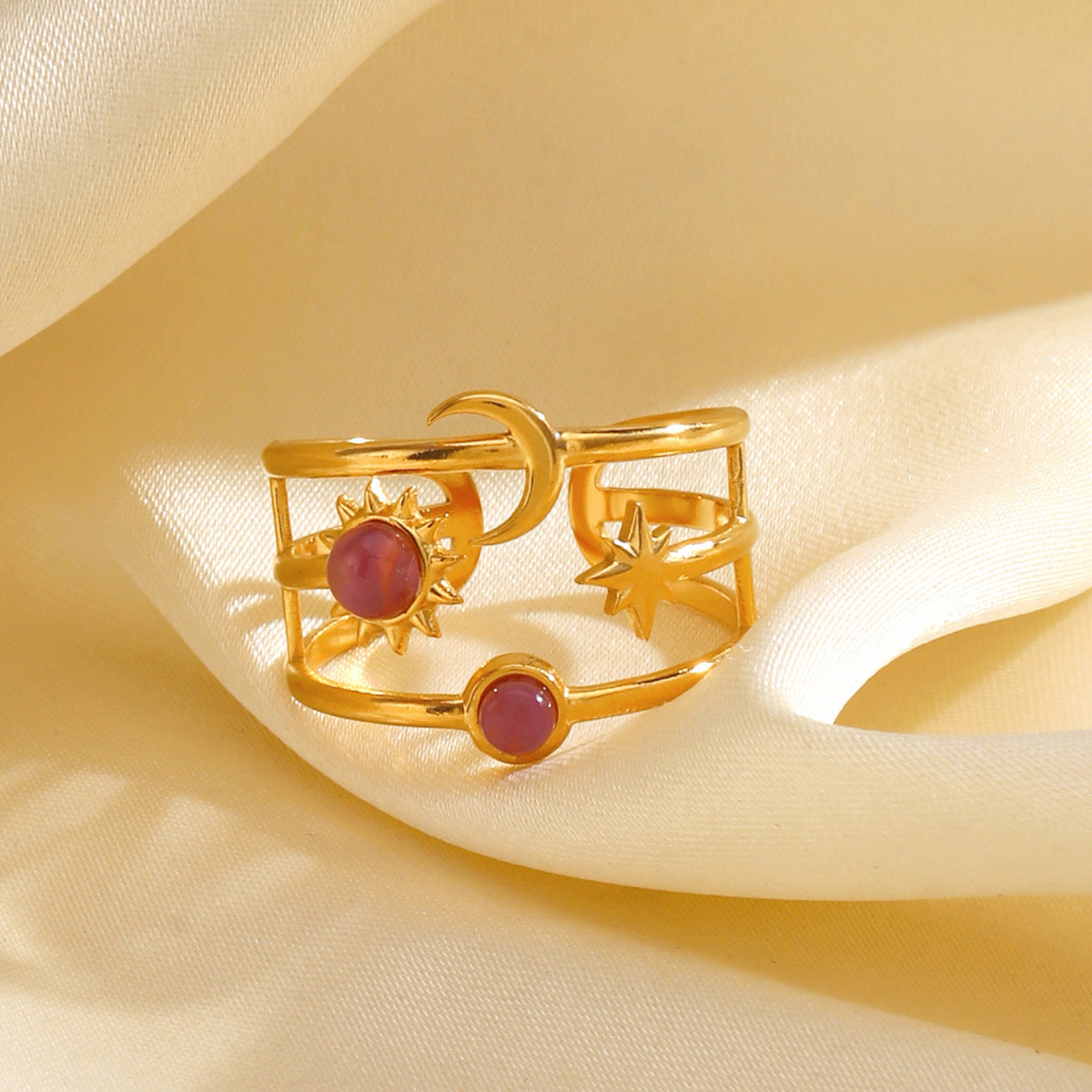 Moon and Sun Adjustable Ring