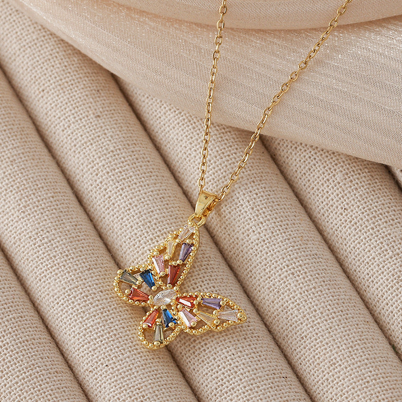 Multi color Butterfly Necklace