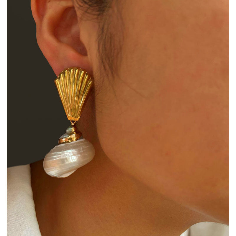 Coil shell earrings