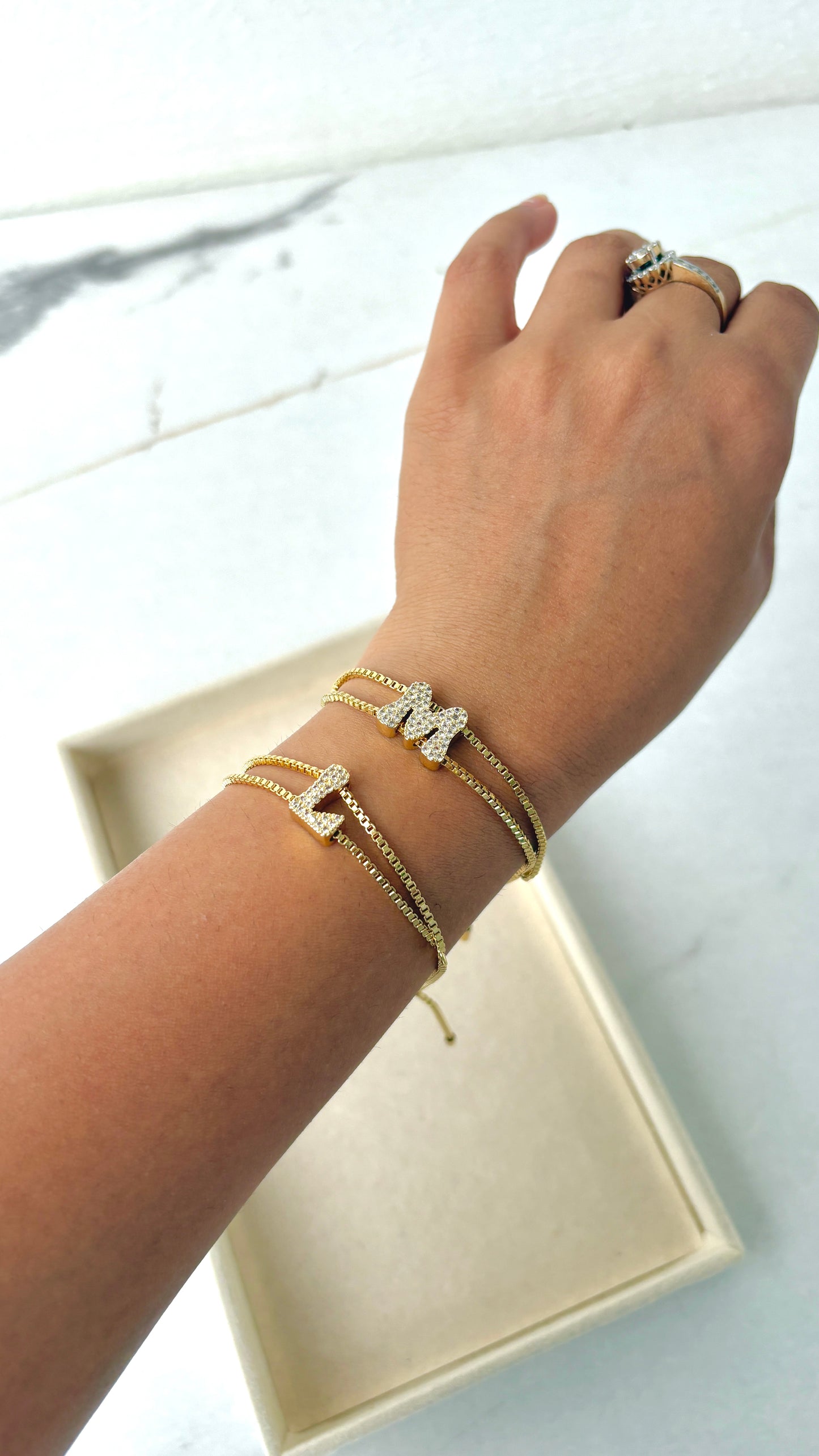 Mini Bubble Initial Charm Bracelet