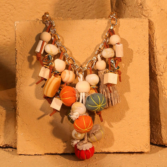 Maximalism Pumpkin Necklace