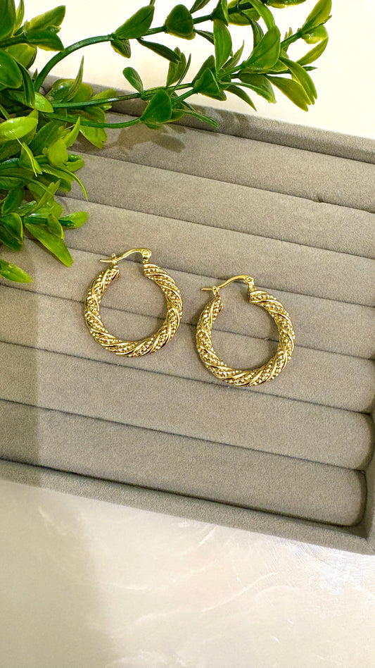Double design twisted hoops
