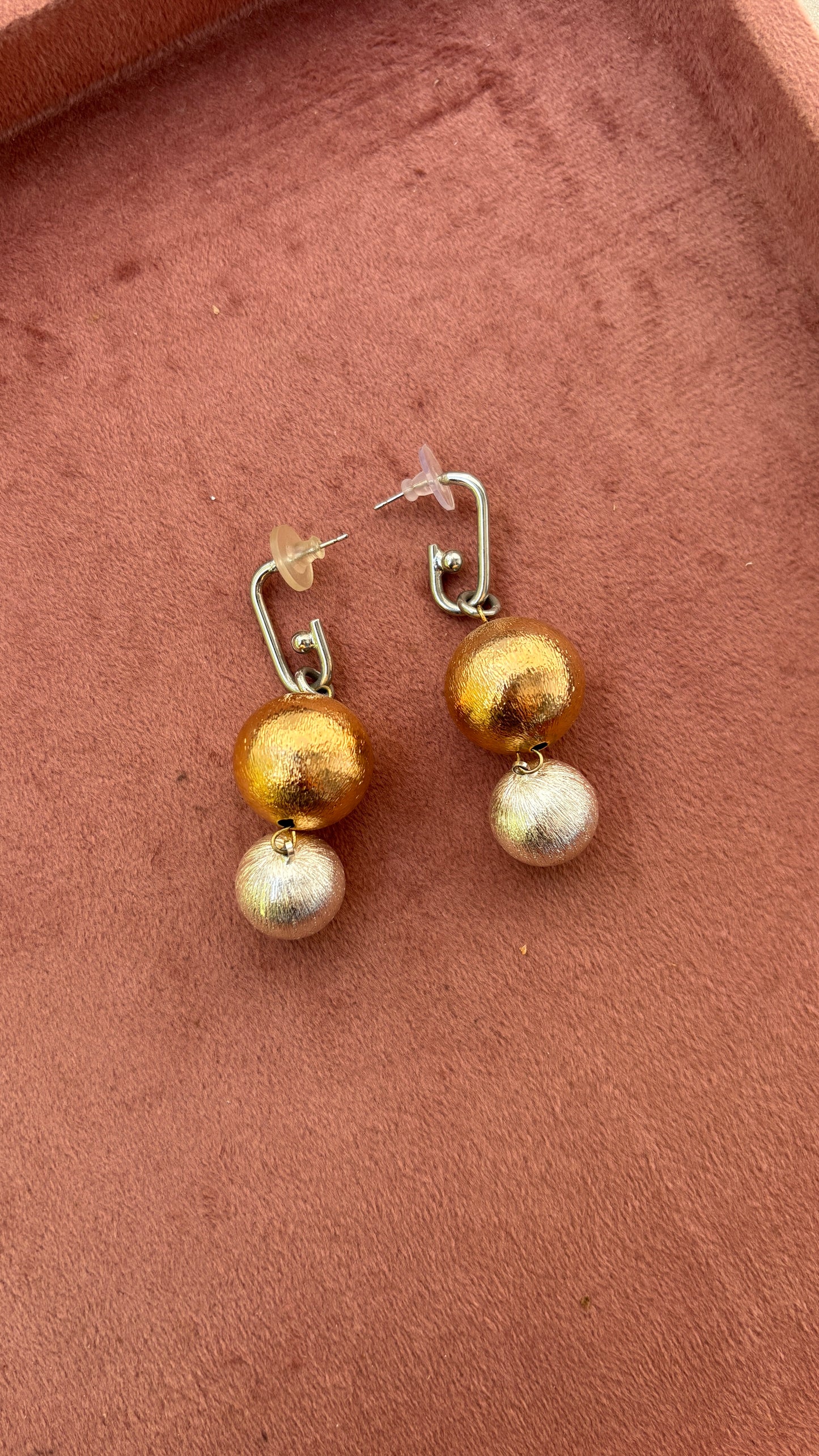 Dual Color Ball Earrings