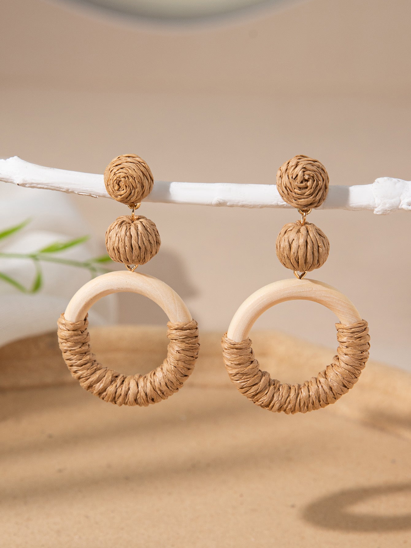 Bohemian - round bamboo danglers