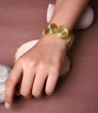 Brass Spiral Adjustable Bracelet