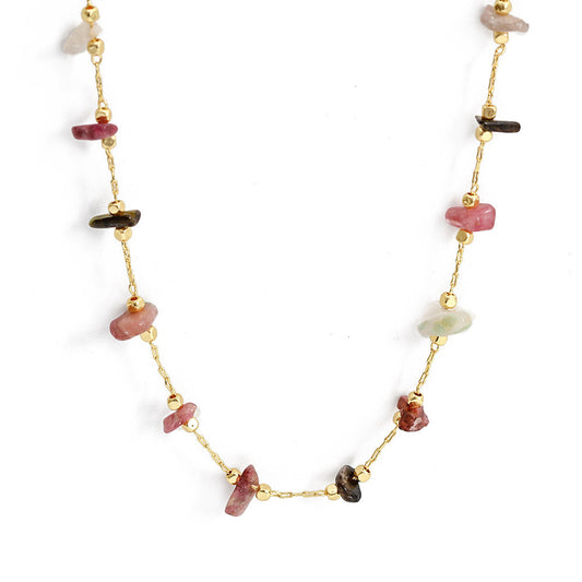 Multi colour healing stone necklace