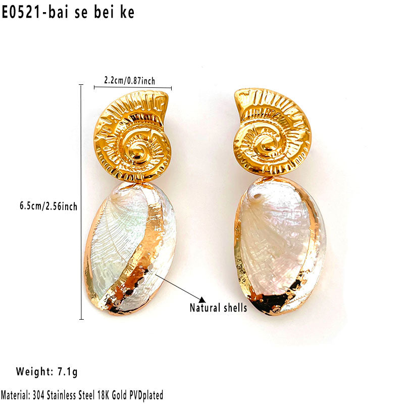 Natural Shell Conch Earrings