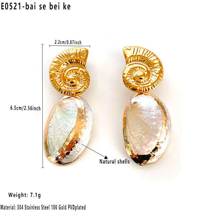 Natural Shell Conch Earrings