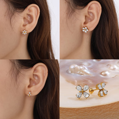 Stud Earrings with Ball Closure
