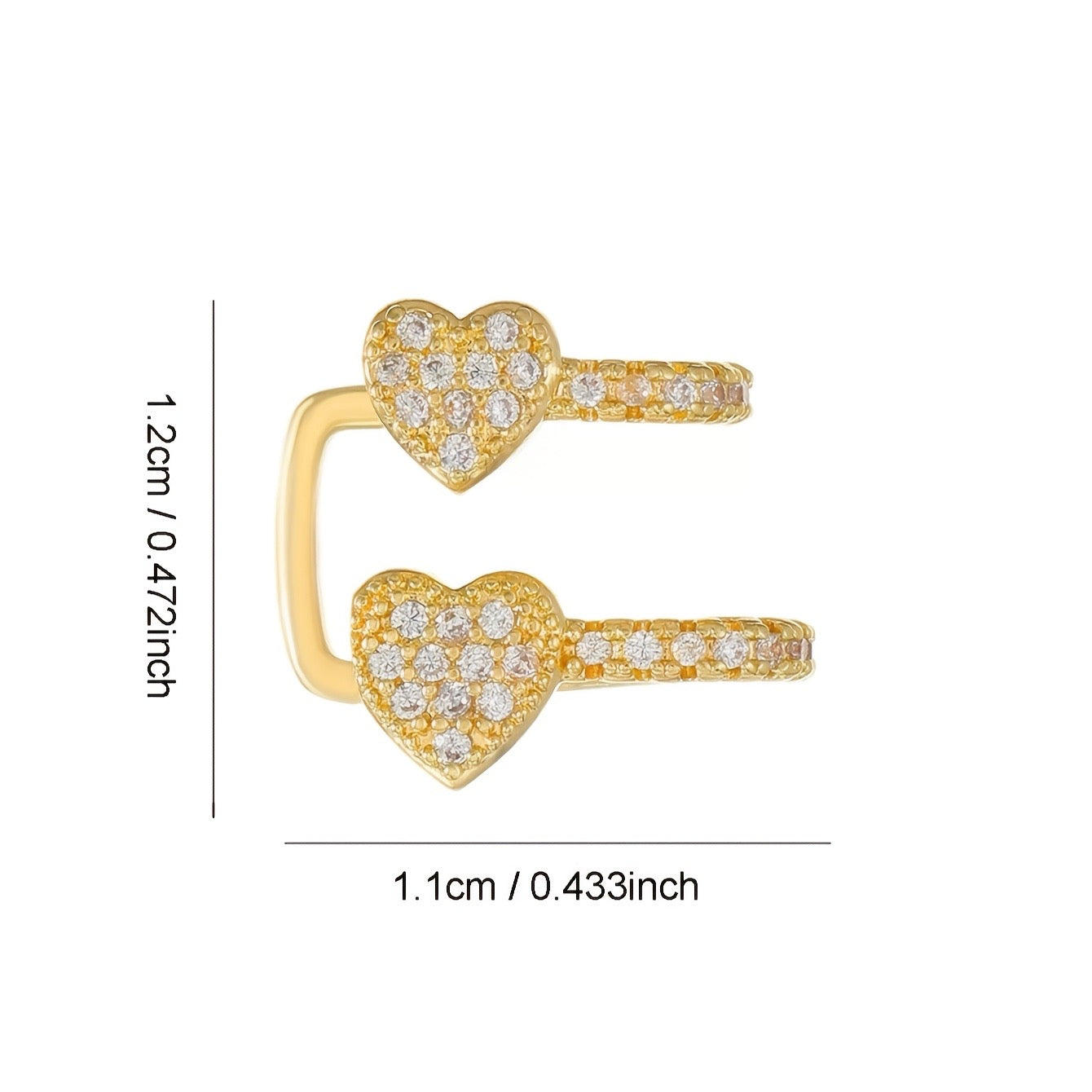 Double Heart Earcuff