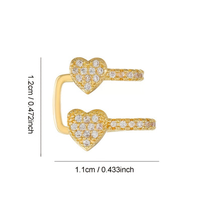 Double Heart Earcuff