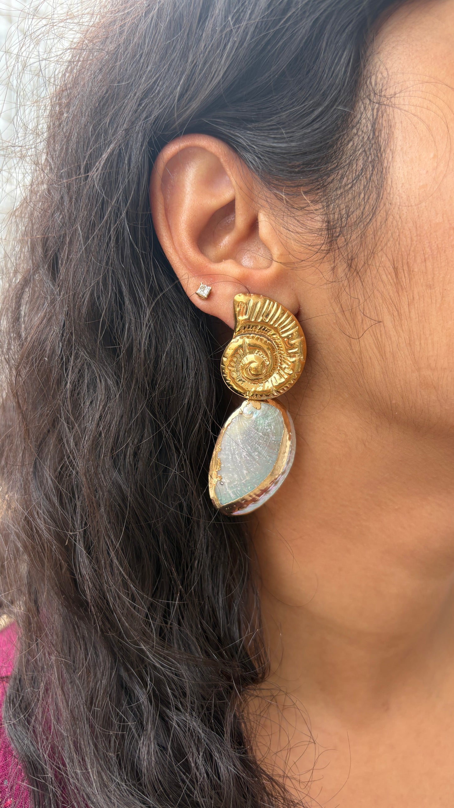 Natural Shell Conch Earrings