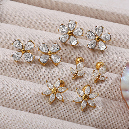 Stud Earrings with Ball Closure