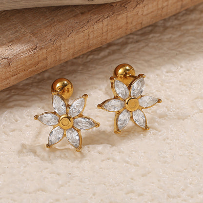 Stud Earrings with Ball Closure