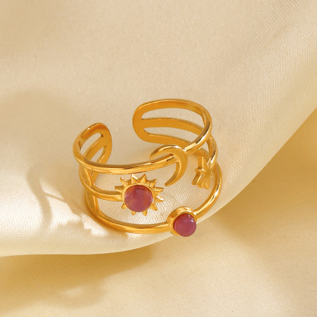 Moon and Sun Adjustable Ring