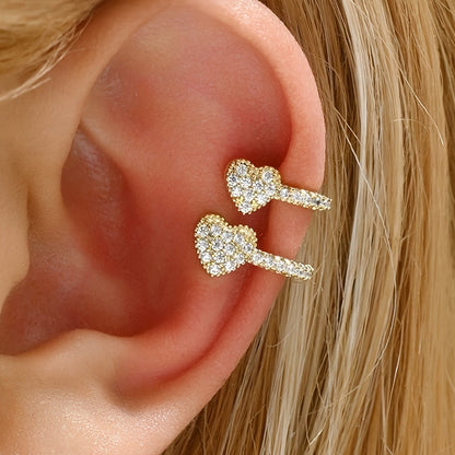 Double Heart Earcuff