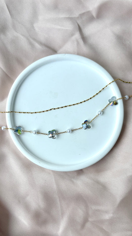 Pearl and butterfly bracelet