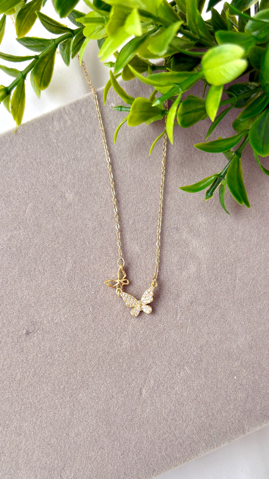 Double Butterfly Necklace