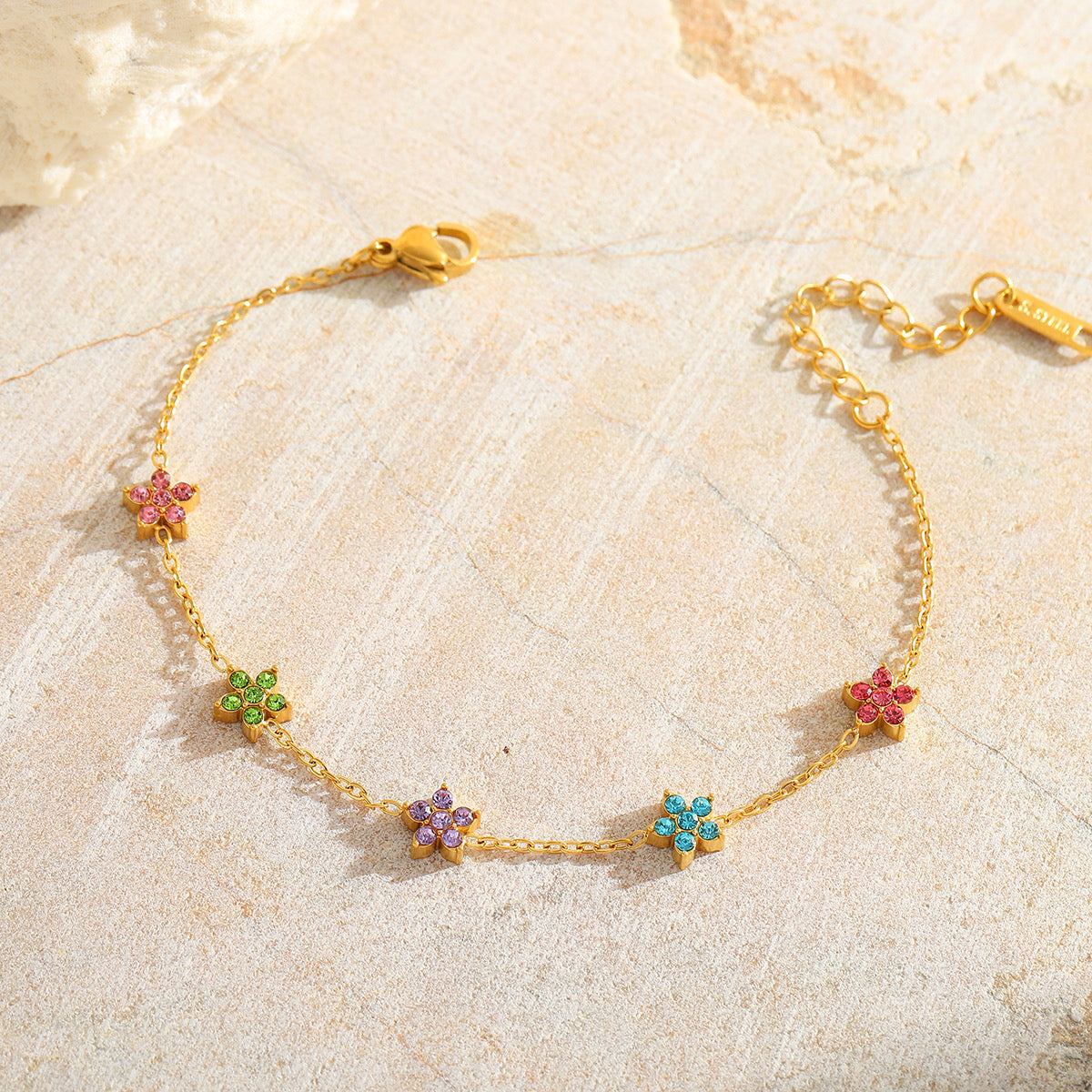 Multicolour flower bracelet