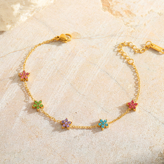 Multicolour flower bracelet