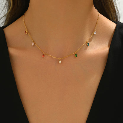 Multi color charm necklace