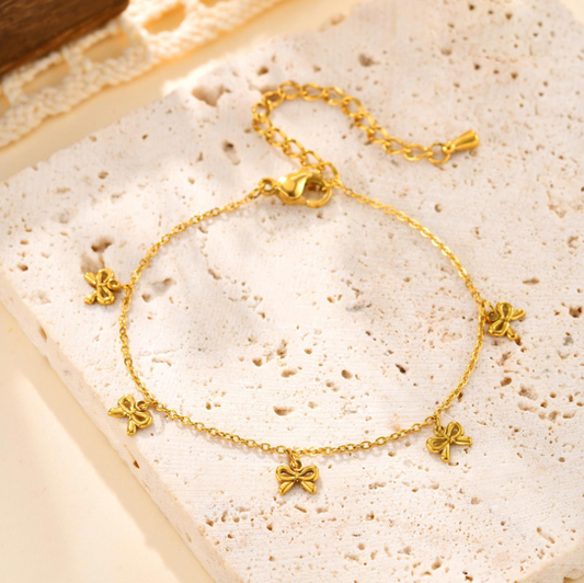 Mini bow dainty chain bracelet