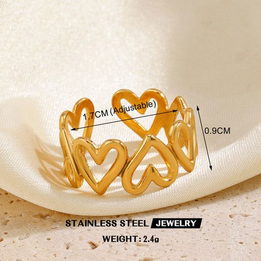 Heart Band Adjustable Ring