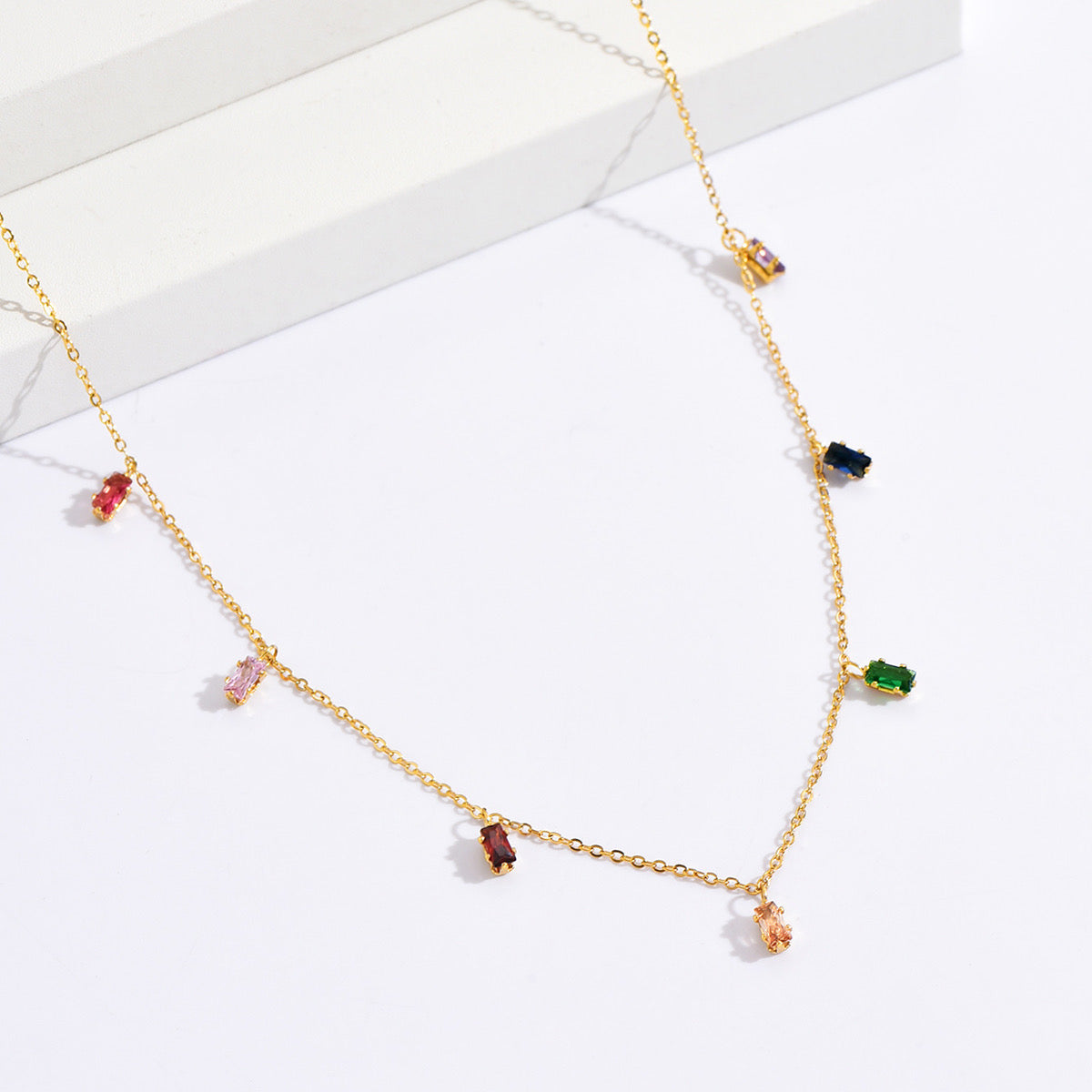 Multi color charm necklace