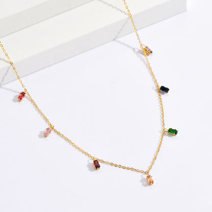 Multi color charm necklace