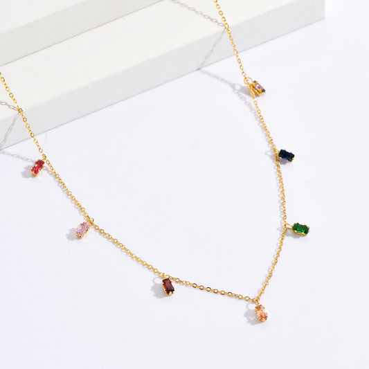 Multi color charm necklace
