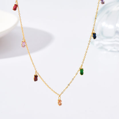 Multi color charm necklace