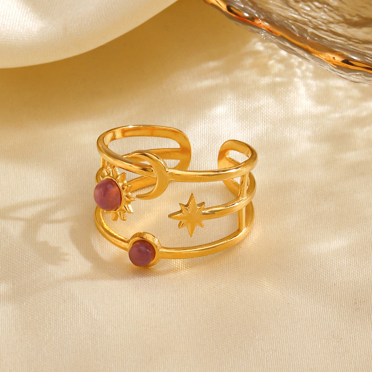 Moon and Sun Adjustable Ring