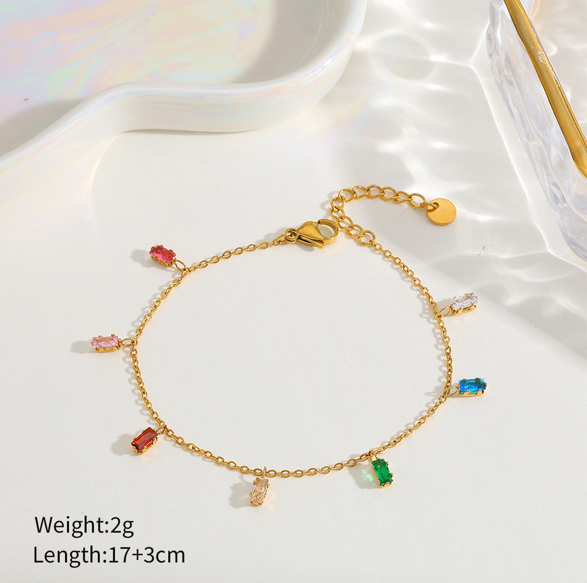 Multi Rectangle Charm Bracelet