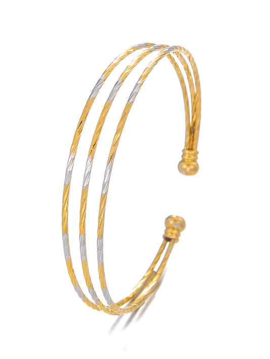 3 line gold and silver adjustable bracelet