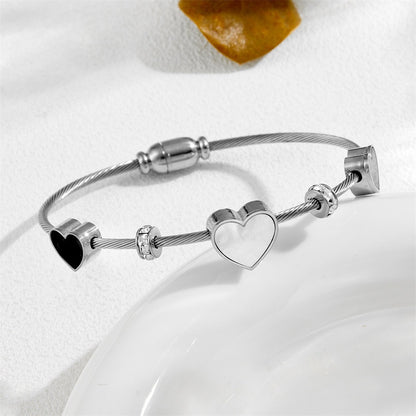 Magnetic closure heart bracelet
