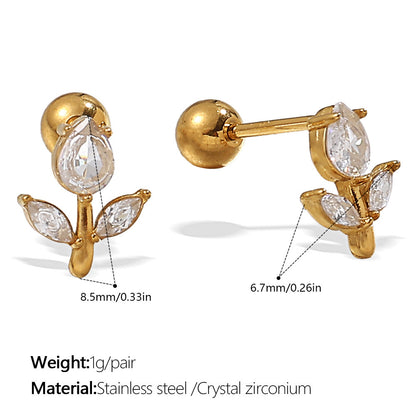 Stud Earrings with Ball Closure