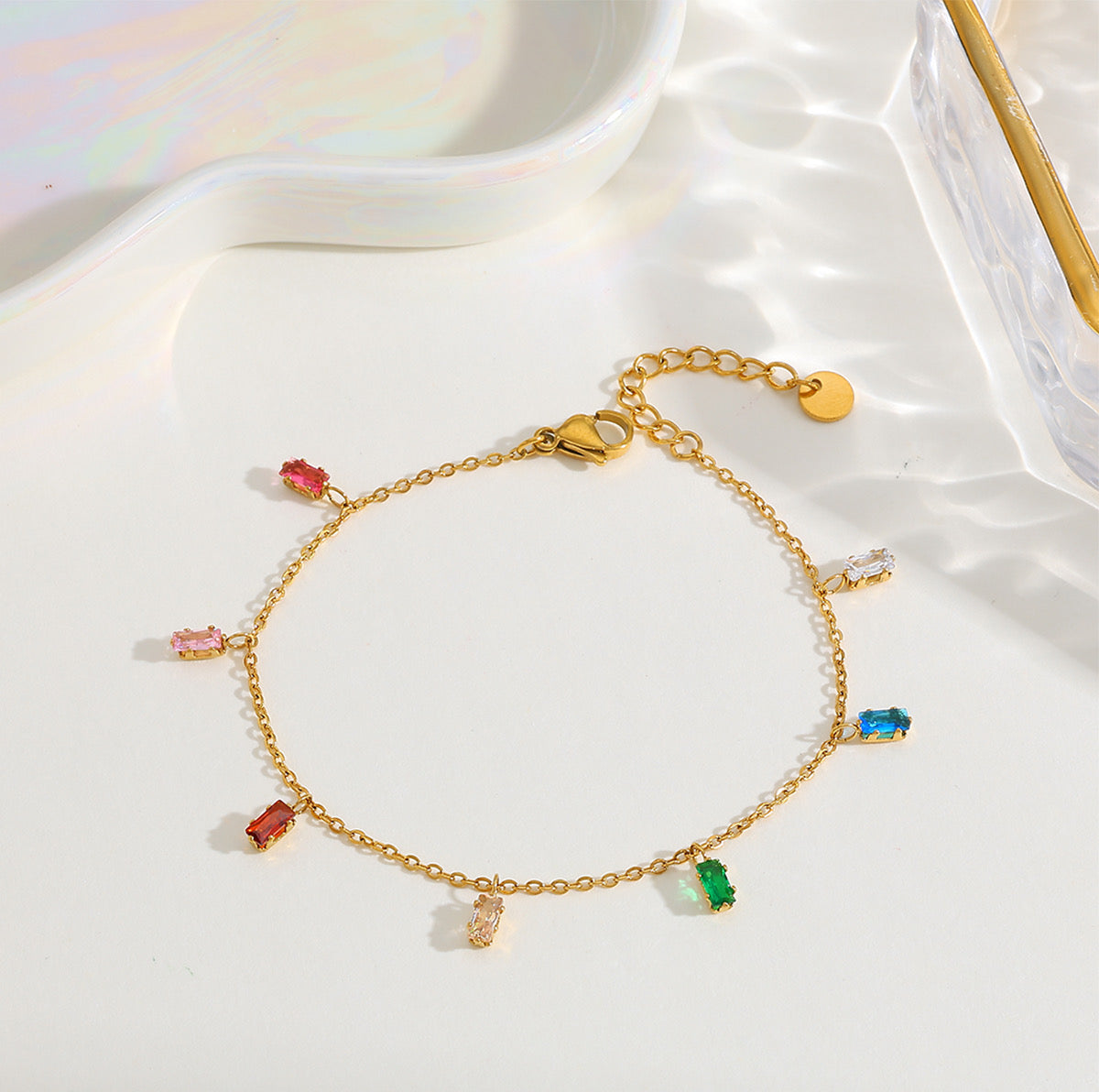 Multi Rectangle Charm Bracelet