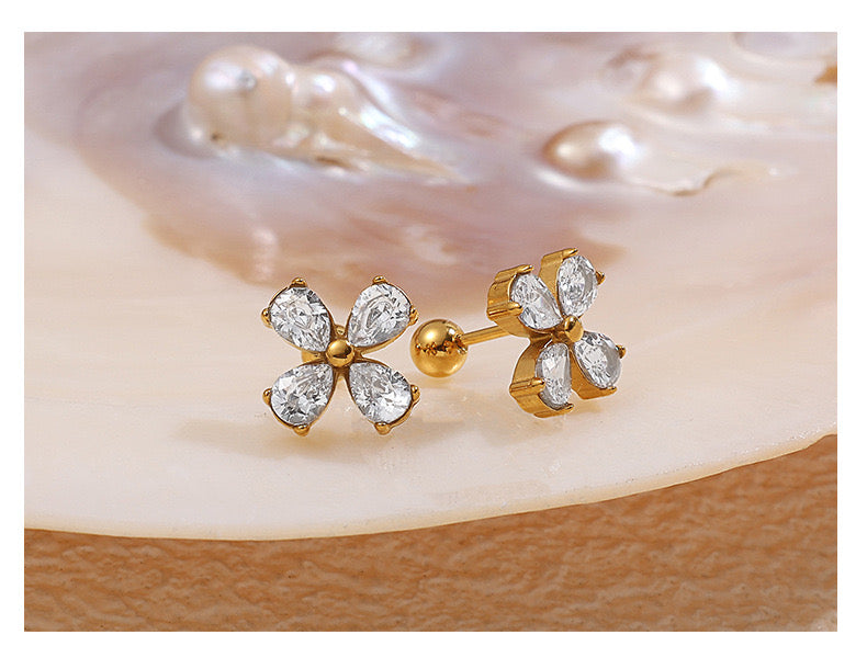 Stud Earrings with Ball Closure