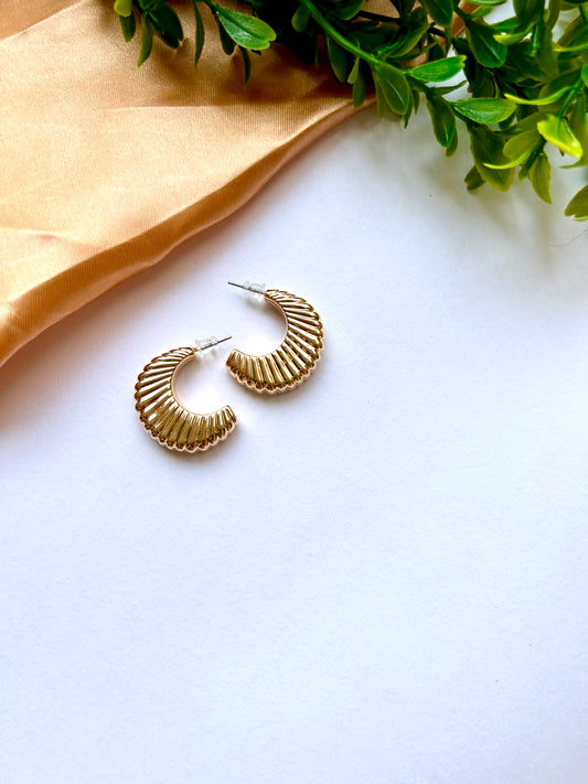 Golden Croissant Hoops