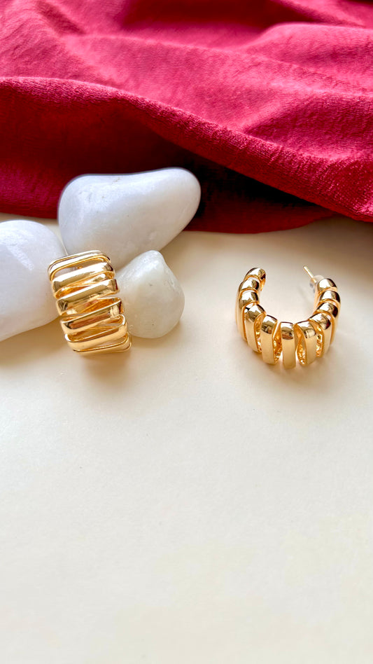 Golden Bamboo Hoops